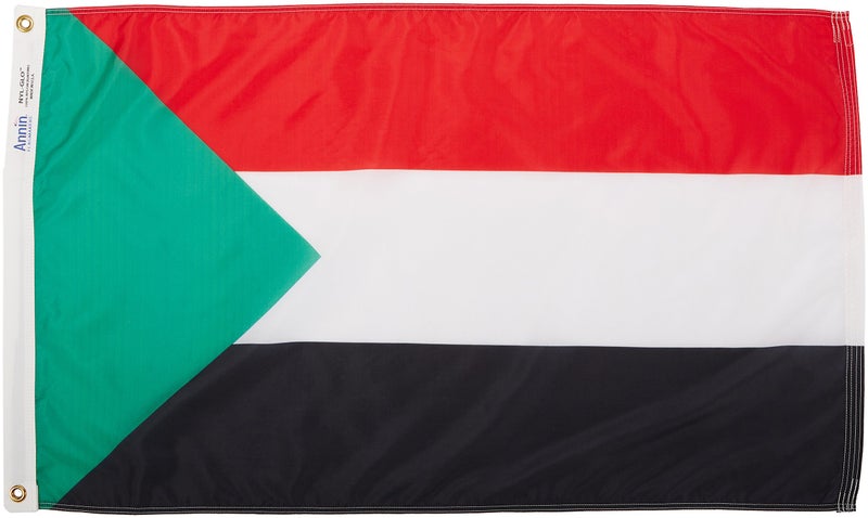 Annin Flagmakers Sudan Flag USA-Made to Official United Nations Design Specifications, 2 x 3 Feet (Model 197840) - Image 1